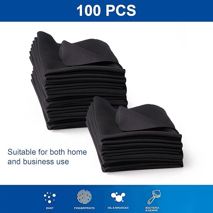 100PCS Glasses Cleaning Cloth, Glass Cleaning Cloth, Microfiber Cleaning Cloth for Glasses, Phone, Screens, Camera Lens and Other Delicate(5.7 * 6.8 in)