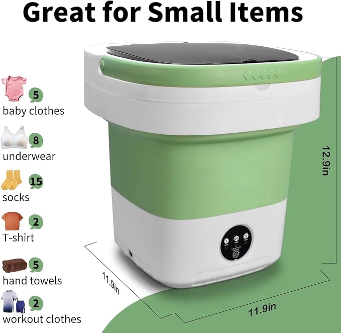Portable Washing Machine, 16L Mini Washer Foldable and Dryer with 3 Modes Deep Cleaning, Upgraded Small Collapsible Laundry for Travel, Home, Apartment, Hotel and camping