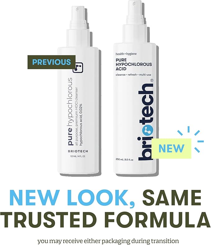 BRIOTECH Pure Hypochlorous Acid Spray and Cleanser, Original Premium HOCl Topical Solution, Multi-Purpose Cleaner, Family Approved & Pet Friendly, 8.5 fl oz