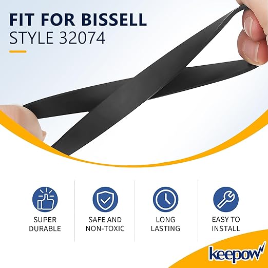 KEEPOW Replacement Belts Compatible with Bissell CleanView Swivel Pet/Powerlifter Vacuum 2252, 2253, 2254, 22543, 2255, 2256, 2258, 2259, 2260, 2316, 1790, 1792, Part#32074, 2 Pack
