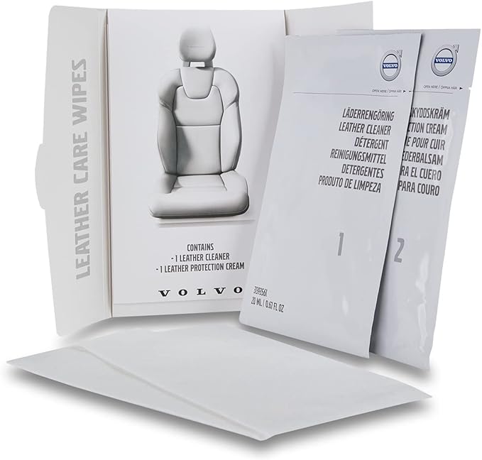 Volvo Genuine Leather Care Wipes Cleans and Conditions