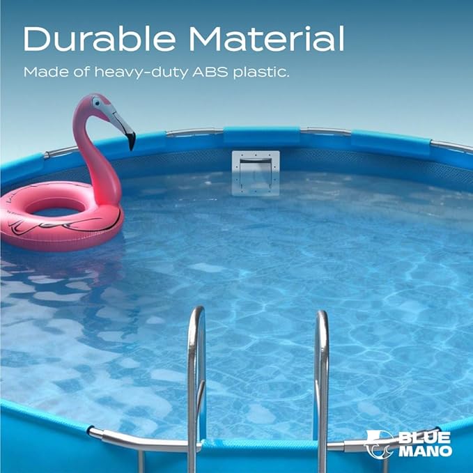 Blue Mano Standard Above Ground Pool Skimmer Complete Kit, Replacement for SP1091LX, 45-400, 32190, 8940, Opening Width 6" Fits All Standard Pool Wall Openings
