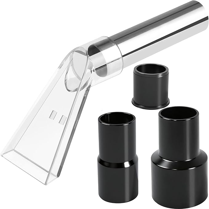 Universal Fit All Shop Vac Attachment Kit Wet/Dry Vacuums with 2-1/2", 1-7/8", 1-1/4" Adapters for Carpet Cleaning, Upholstery & Auto Detailing (Small)