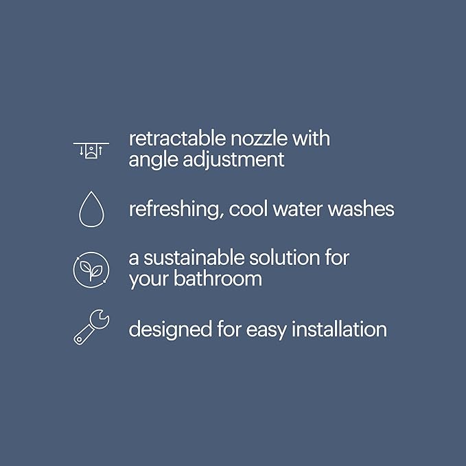 Brondell Fresh Spa Adjustable, Bidet Attachment FSA-15 for Toilet Seats with Adjustable Single Nozzle, Side Arm Control, Thin Profile, White (Ambient Temperature)