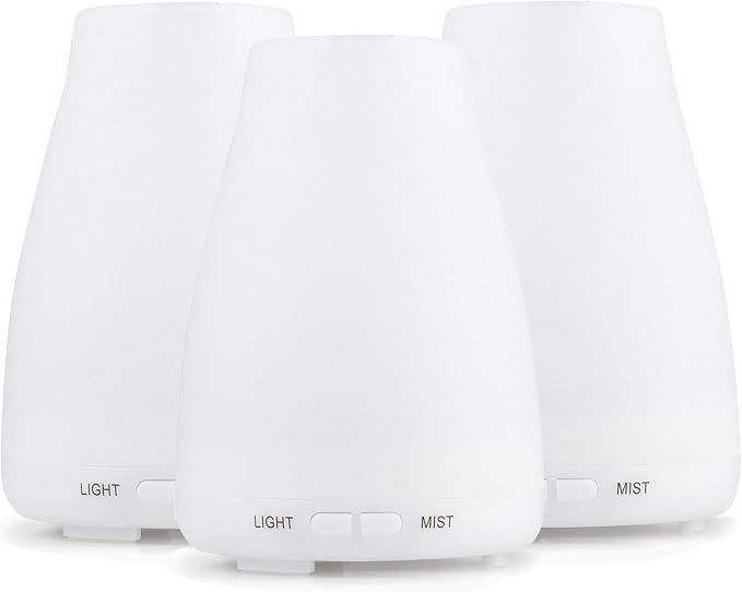 EcoGecko 3 Diffuser Units, Aromatherapy Essential Oil Diffuser, Aroma Oil Diffuser with Color Changing LED Lights