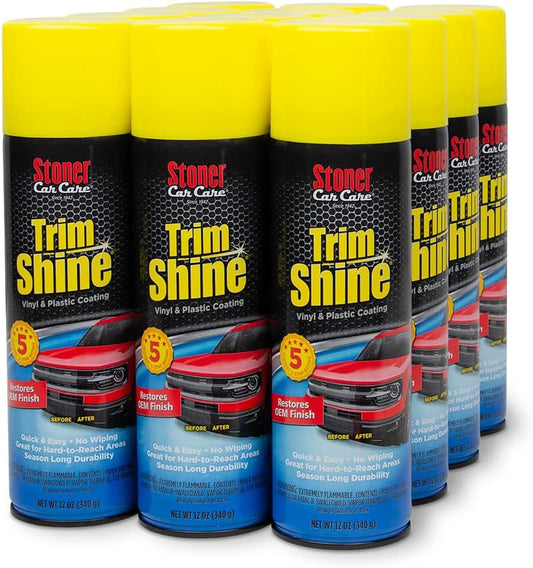 Stoner Car Care 91034-12PK Trim Shine – Vinyl and Plastic Protectant for Interior and Exterior Detailing, Restores OEM Color, Adds Shine, UV and Water Protection – 12 oz (Pack of 12)