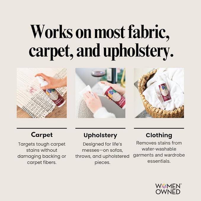 Wine Away Red Wine Stain Remover Spray - Natural Carpet and Upholstery Spot Cleaner - Effectively Removes Blood, Clothes, Coffee, & Pet Stains - Best on Both Fresh & Dried Stains - 12 Oz - Pack of 3
