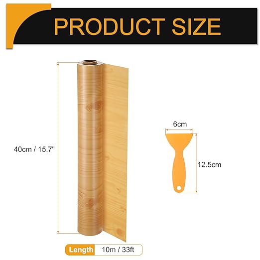 HARFINGTON Wood Grain Repair Tape 15.7 Inch x 33ft Self Adhesive Repair Patch Tape Simulated Wooden Floor Tapes with Plastic Scraper for Tables Doors Windows Furniture, Cherry