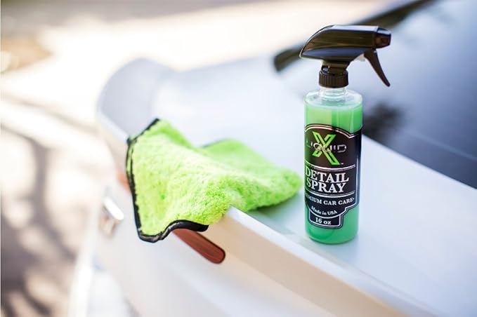 Liquid X Plush Waffle Weave Green Xtreme Microfiber Detailing Towel 16" x 16" Guaranteed Satisfaction (5 Pack)