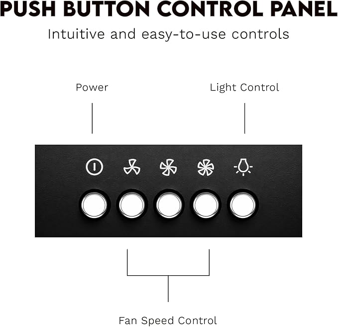 COSMO COS-5MU30-BK 30 in. Delta Collection Ducted Under Cabinet Range Hood, Button Controls, Reusable Filters, LED Lights in Matte Black