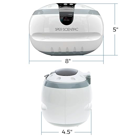 Sper Scientific 100005 Ultrasonic Cleaner, Stainless Steel Cleaner for Jewelry, Retainer, Sterling Silver, Ultrasonic Jewelry Cleaner, 20 oz Capacity - 2 Pack