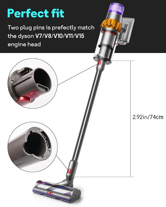 Leemone Replacement Wand Quick Release Wand for Dyson V7 V8 V10 V11 V15 Cordless Stick Vacuum Cleaner Extension for Dyson V11 V10 V8 V7 Handheld Trigger(Grey)