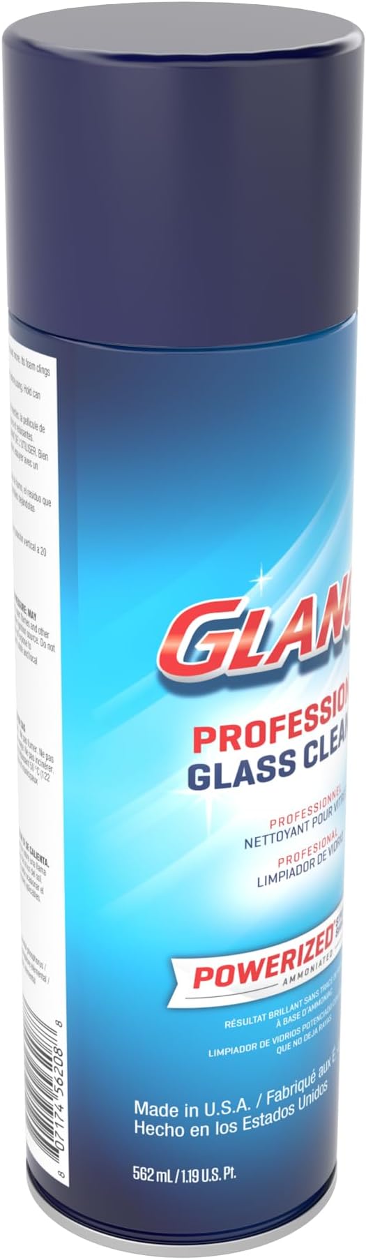 GLANCE 101109731 Powerized Professional Glass Cleaner, Foaming Formula Clings to Windows, Mirrors & Hard Surfaces, Aerosol Spray, 19-Ounce (Pack of 12)