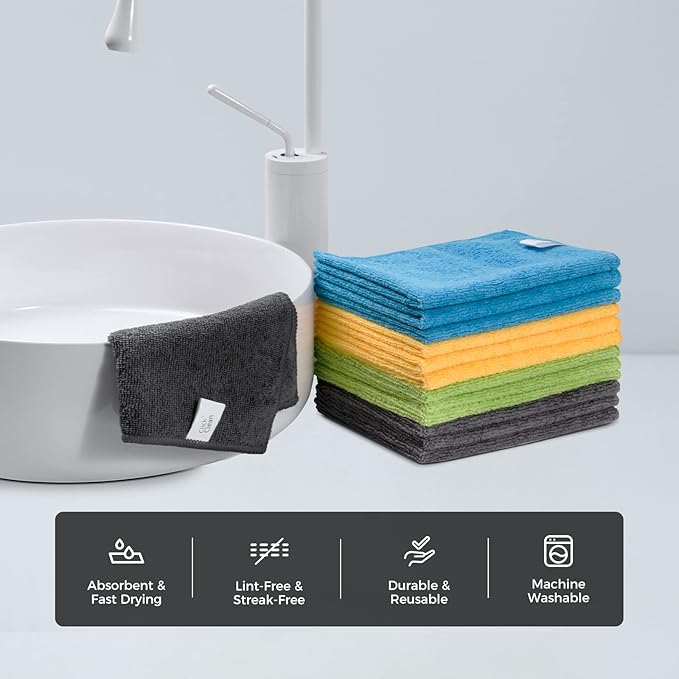WELKIN Screen Ceaning Mist Kit (550ml + 60ml) & 24 Pack Microfiber Cleaning Cloths