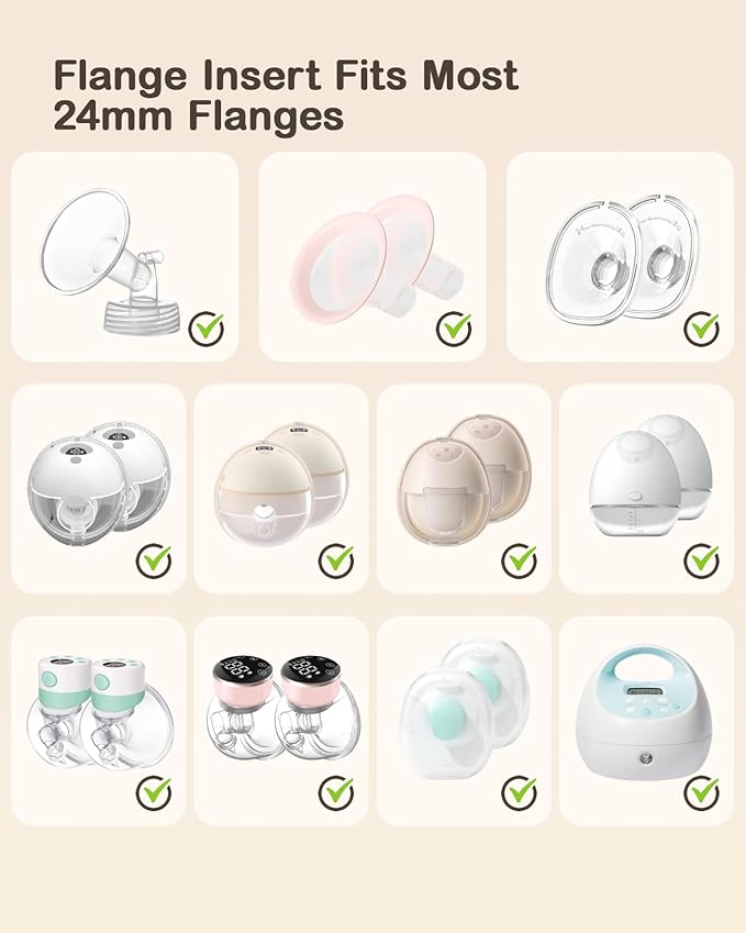 Breast Pump Bag Kit for Spectra S1/S2, Pumping Bag with Bottle Brush Set, 10Pcs Flange Inserts for 24mm Flange, Nipple Ruler, Waterproof Mat, Pump Carrying Case for Work Travel, Light Pink