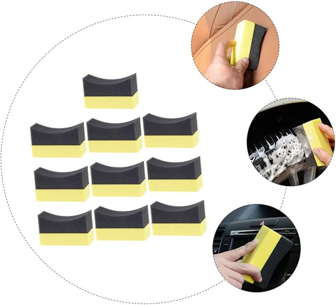 40pcs Car Cleaning Sponge Tire Dressing Pads Reusable Wax Applicators for Car Wash Soft Non-Scratch Sponges for Windshield Dashboard Cleaning