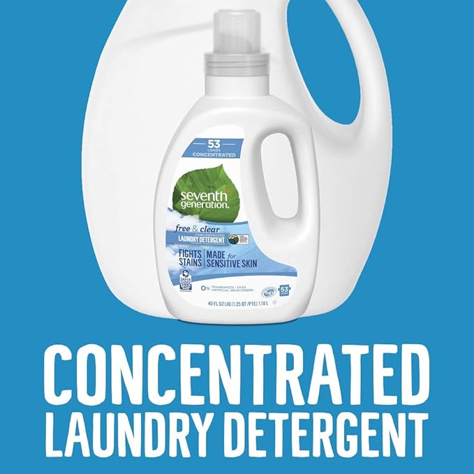 Seventh Generation Dishwasher Detergent Packs, Free & Clear, 90 Packs with Concentrated Laundry Detergent, Free & Clear, 106 Loads