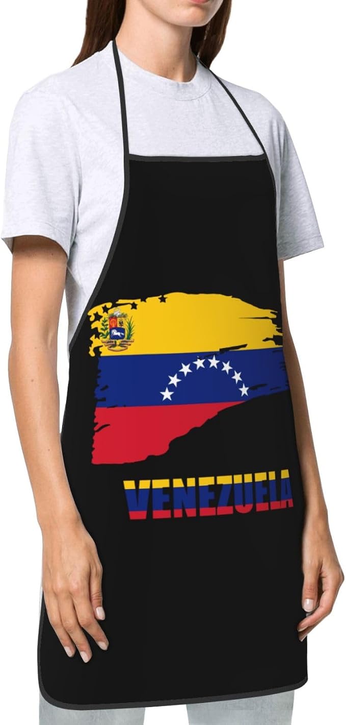 Venezuela Flag Unisex Kitchen Bib Apron Barbershop Coffee Shop With Adjustable Apron