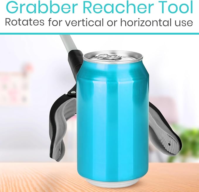 Vive Reacher Grabber Tool - 32" Extra Long Pickup Aid (2 Pack) - Trash Picker Upper, Rotating Hand, Heavy Duty Grip Arm - Reaching Assist for Litter, Elderly, Garden Nabber, Disabled, Handicap Arm