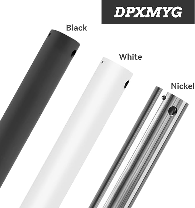 24 inch Ceiling Fan Downrod, 2 FT Nickel Downrod for Ceiling Fan, 1 inch Outside Diameter, Boom Suitable for a Wide Range of Fans (Nickel, Not Threaded)