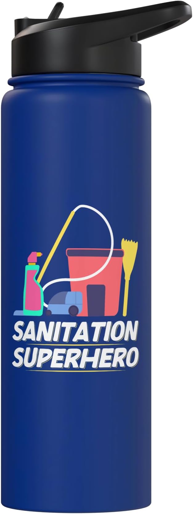 Sanitation Superhero Cleaning Stainless Steel Insulated Water Bottle