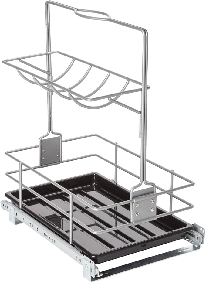 Knape & Vogt Simply Put Removable Cleaning Caddy, Frosted Nickel