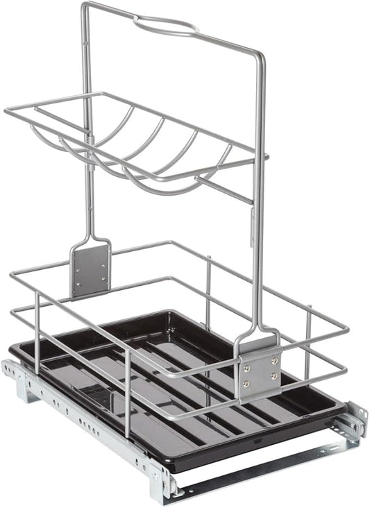 Knape & Vogt Simply Put Removable Cleaning Caddy, Frosted Nickel