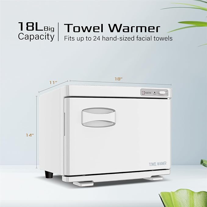 Pantin 18L Premium One Compartment Towel Warmer for Hair Salon, Beauty SPA, Restaurant & Home. Heated Towel Warmer: Large Electric Hot Towel Cabinet for Salons, Spas - The Best Spa Equipment 110V 180W