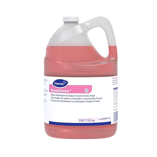 Diversey BreakDown Odor Eliminator & Cleaner Conc, Fresh, 1 gal | Washrooms, Drains, Carpets, Floors, Counters, Urinals, Trash Areas, Odor Control