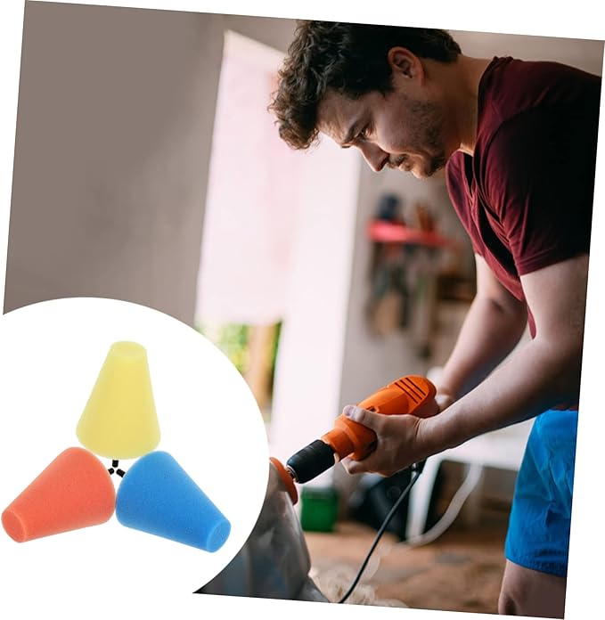 Unomor 6pcs Car Wheel Polishing Sponge Pads Cone Buffing Pads for Auto Detailing for Rims and Hard Reach Areas Reusable and Washable Polishing Tools