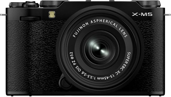 Fujifilm X-M5 Mirrorless Camera with XC 15-45mm f/3.5-5.6 Lens (Black) Bundle with Flexible Tripod, 64GB SD Card & Additional Accessories