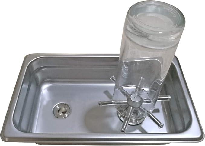 YBB Pitcher Rinser Cup Washer Glass Cleaning Rinser with Side Sprays, Drain and Drip Tray for Bar Coffee Shop (10.4×6.5×2.6")