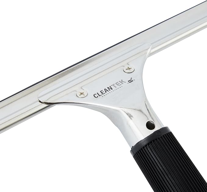 Restaurantware-Clean Tek Professional 17.72 Inch Window Squeegee, 1 Cleaning Squeegee with Rubber Blade - No-Slip Handle, Clean Mirror Or Car Windshield, Stainless Steel Wiper for Glass Door