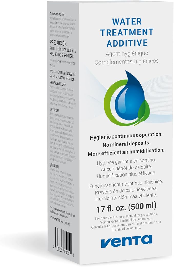 VENTA Water Treatment Additive, 17-oz Humidifiers, Prevents Mineral Build-up, Add Every 14 Days
