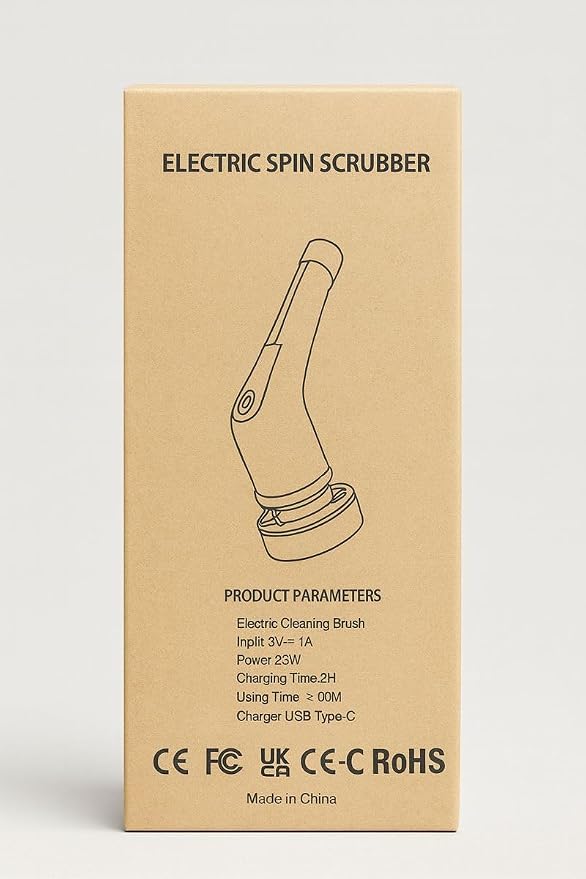 Electric Spin Scrubber, Cordless Cleaning Brush Scrubber for Home, 6 Replaceable Brush Heads-90Mins Work Time, 2 Speeds for Bathroom Shower Bathtub Glass Car