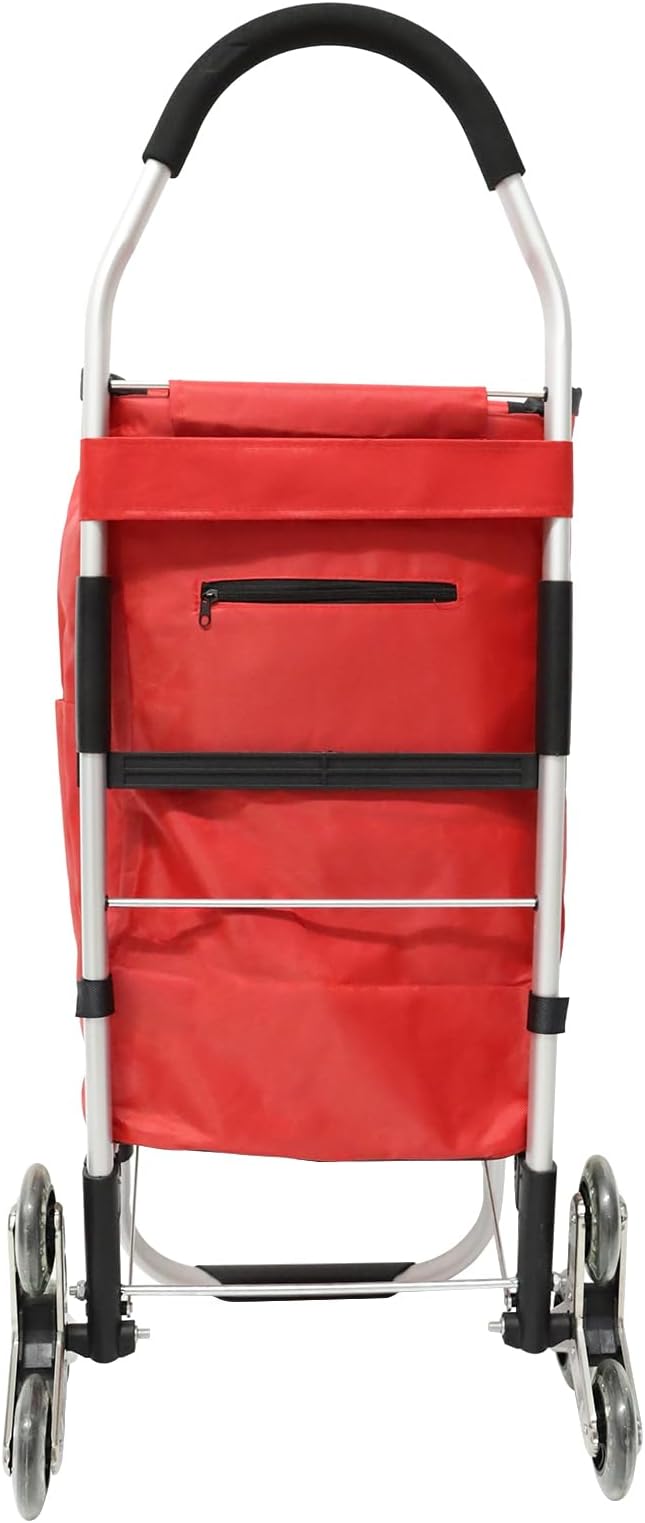 Heavy Duty 3 in 1 Shopping Cart, Foldable Hand Truck with 6 Wheels, 110 lbs Grocery Cart, Portable Utility Dolly, Waterproof Bag for Moving, Camping