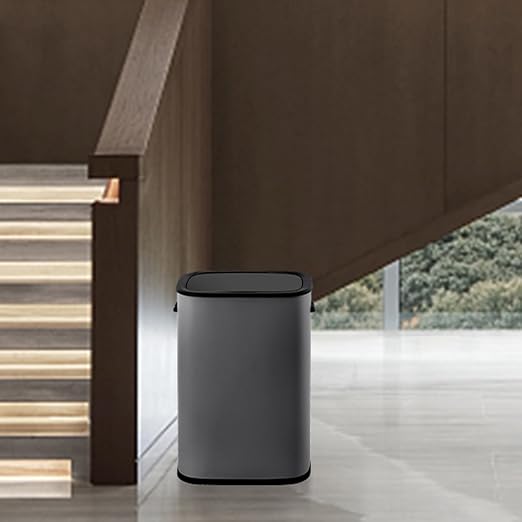 GarveeHome Sensorcan 13 gal Trash Can, Stainless Steel Automatic Trashcan for Home Office Bedroom Living Room Garage Large Capacity Space-Saving Trash Bin, Without Inner Bucket, Grey