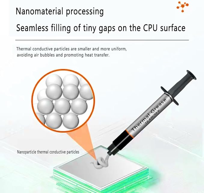 D-12 Silver Series Thermal Paste, High Performance Thermal Paste for Computer Manufacturing Assembly, Ideal for IC/Processor/CPU/GPU/All Coolers (Scraper Included, 4g-1 Pack)