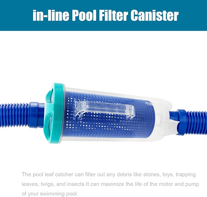 Large Leaf Canister for Pool Vacuum, Pool Leaf Catcher, in-line Filter Canister with Mesh Basket for Hayward Automatic & Manual Cleaners