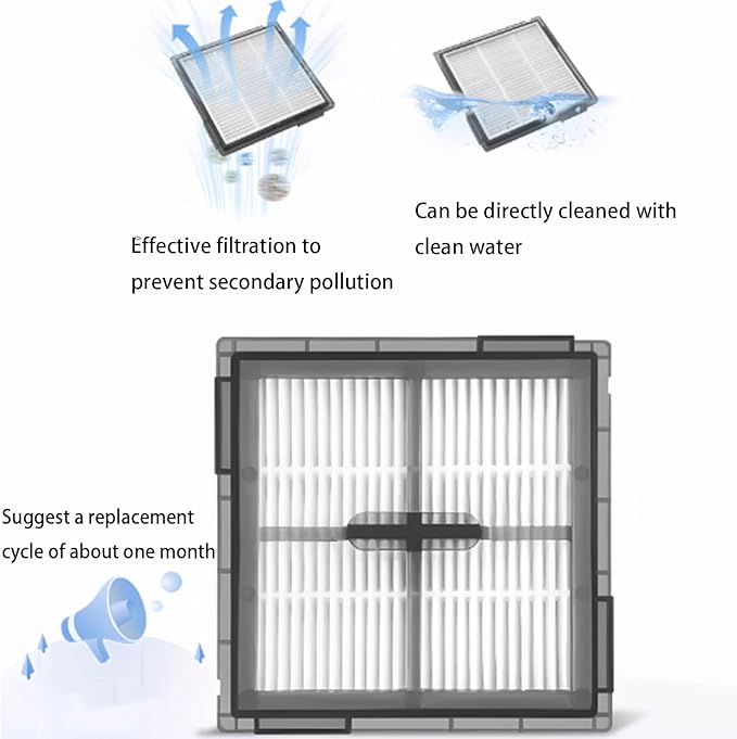 30Packs Accessories Kit Compatible with Roborock Q10V/Q10 PF/Q10 V+/ Q10 P+/Q10 VF/VF+/P/PF+ Robot Vacuum Cleaner, Include 2 Main Brush,6 Mop Clothes,6 Hepa Filters,6 Side Brush,8 Dust Bag,2 Tool