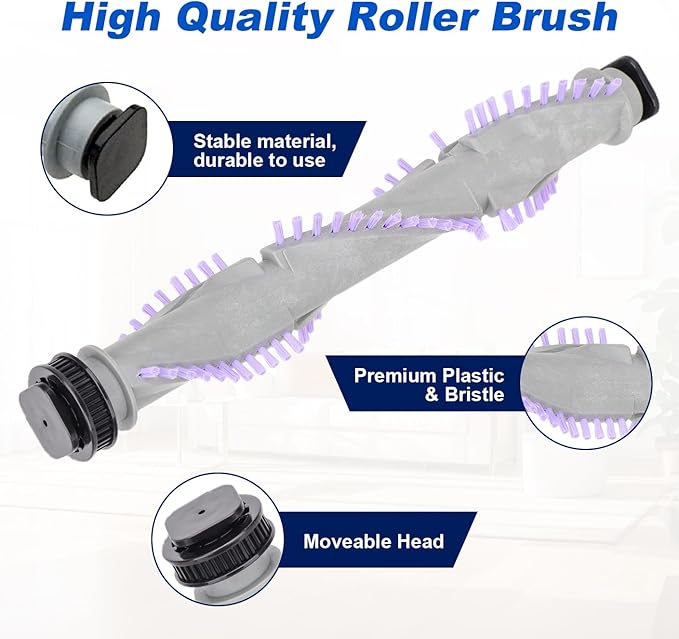 Roller Brush Belt Replacement Compatible with Shark Navigator Lift-Away Upright Vacuum CU512 CU510 CU520 CU500 Vacuum Brush Replacement Part, 1 Roller Brush + 2 Belts + 2 Wheels