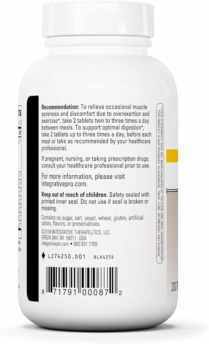 Integrative Therapeutics Bio-Zyme - Pancreatic Enzyme Complex for Digestive Support* - Aids Breakdown of Foods for Healthy Digestion* - Undiluted Pancreatic Extract - 200 Tablets (100 Servings)