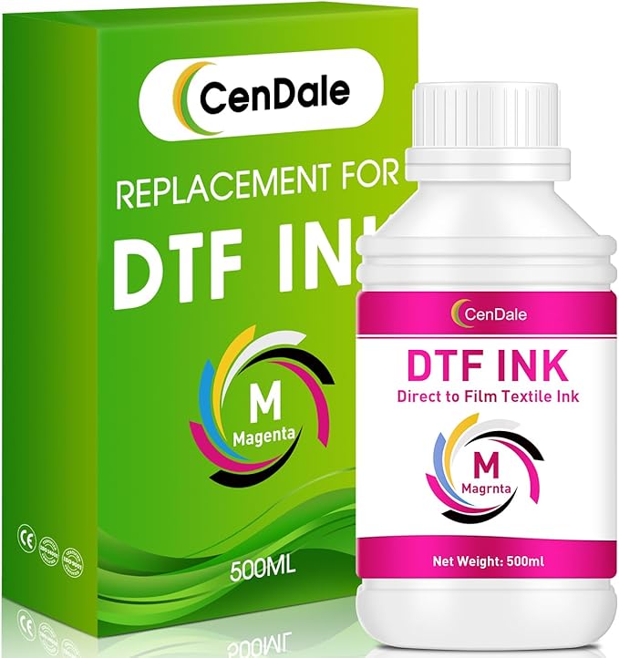 CenDale Premium DTF Magenta Ink - 500ML DTF Transfer Ink for PET Film, Refill DTF Ink for Epson ET-8550, ET-8500, L1800, L800, R2400, R1390, P400, P800, XP15000, Heat Transfer Printing Direct to Film