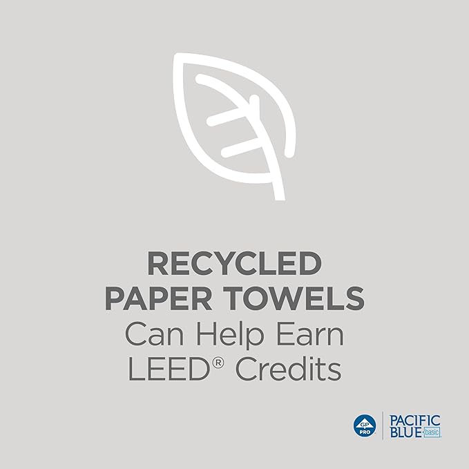 Pacific Blue Basic Recycled Multifold Paper Towels (Previously branded Envision) by GP PRO (Georgia-Pacific), Brown, 23304, 250 Towels Per Pack, 16 Packs Per Case