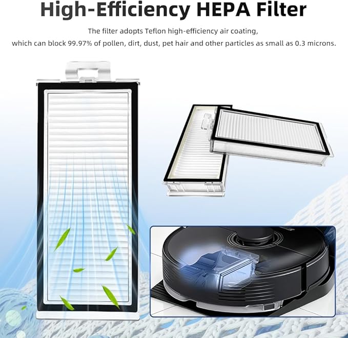 24Pcs Q7 Accessories Kit Replacement Compatible with Roborock Q7 / Q7+ / Q7 Max / Q7 Max+ Robot Vacuum, 2 Main Brush, 4 Mop Cloth Pads, 6 Side Brushes, 4 HEPA Filters,6 Dust Bag, 1 Cleaning Tool