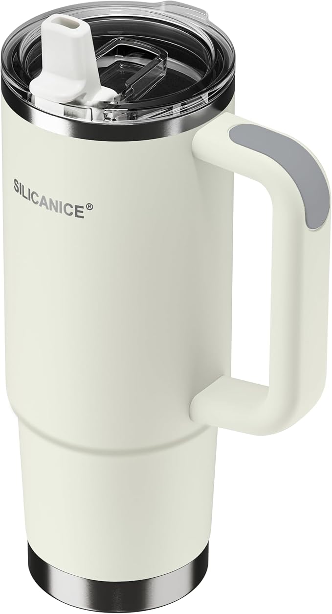 For Travel & Gym – Never Drink from a Moldy Lid Again: 30oz Hygienic Tumbler, 100% Leakproof Lid & Removable Foldable Spout. Reinforced Base, Fits Cup Holders- Cream