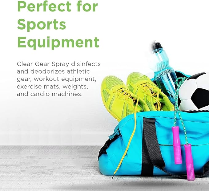 Clear Gear - Disinfectant, Cleaner, and Deodorizer for Sports Equipment, Gyms, and Fitness Centers - EPA-Registered, Hospital Grade, Made in USA - 1 Gallon Bottle