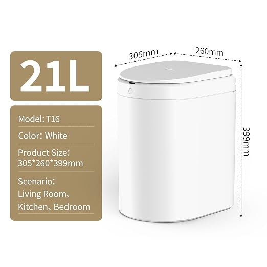 TOWNEW S2000 Smart Trash Can, Self-Sealing Touchless Trash Can with Motion Sensor, Automatic Liner Preparation, 5.5 Gallon Hands-Free Garbage Can for Kitchen, Bathroom & Office, Odor Reduction