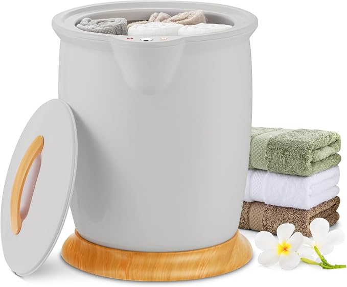 WELLHUT Towel Warmer Bucket Towel Warmers for Bathroom with Fragrance Holder, Luxury Spa Hot Towel Warmer, Towel Heater, Auto Shut Off, Holds Two 40"X70" Oversized Towels, Bathrobes, Blankets