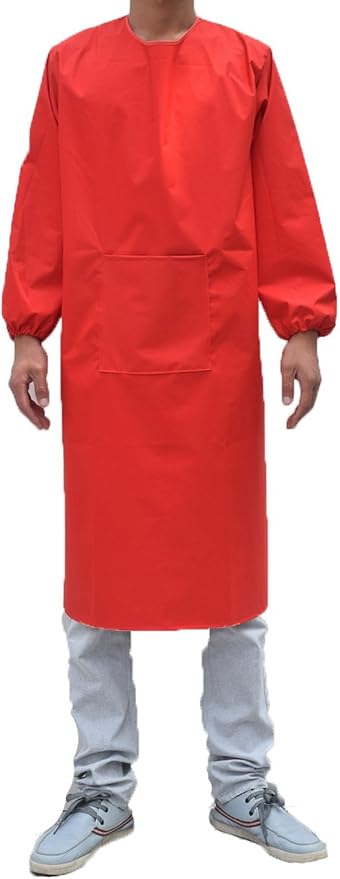 Adults Long Sleeve Cooking Kitchen Apron Waterproof Artist Drawing Apron